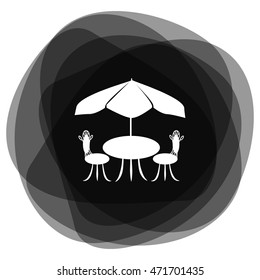Cafe furniture icon. Table and chairs icon