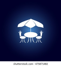 Cafe furniture icon. Table and chairs icon
