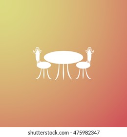 Cafe furniture icon. Table and chairs icon