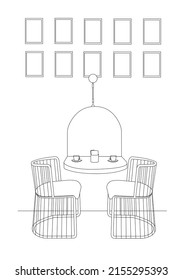 cafe graphics black and white interior sketch illustration vector.  Cafe interior. cafe graphics black and white interior sketch illustration vector