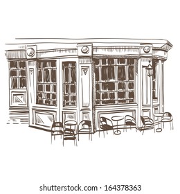 Cafe hand drawn, vector illustration