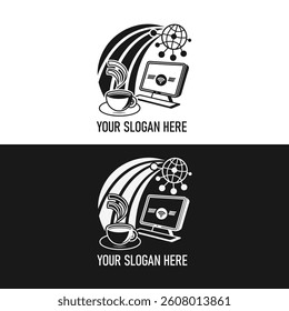 Cafe house icon logo design template
