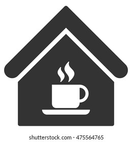 Cafe House icon. Vector style is flat iconic symbol, gray color, white background.