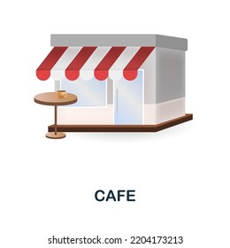 Cafe icon. 3d illustration from small business collection. Creative Cafe 3d icon for web design, templates, infographics and more