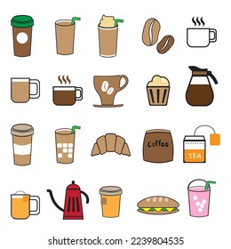 The cafe icon bundle set vector image