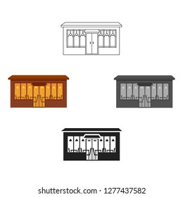 Cafe icon cartoon. Single building icon from the big city infrastructure cartoon.
