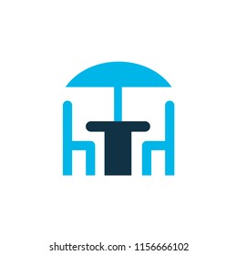 Cafe icon colored symbol. Premium quality isolated terrace restaurant element in trendy style.
