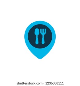 Cafe icon colored symbol. Premium quality isolated restaurant pin element in trendy style.
