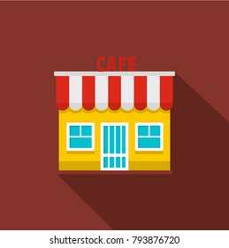 Cafe icon. Flat illustration of cafe vector icon for web.