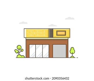 Cafe icon illustration in flat design character