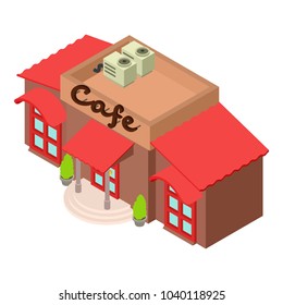 Cafe icon. Isometric illustration of cafe vector icon for web