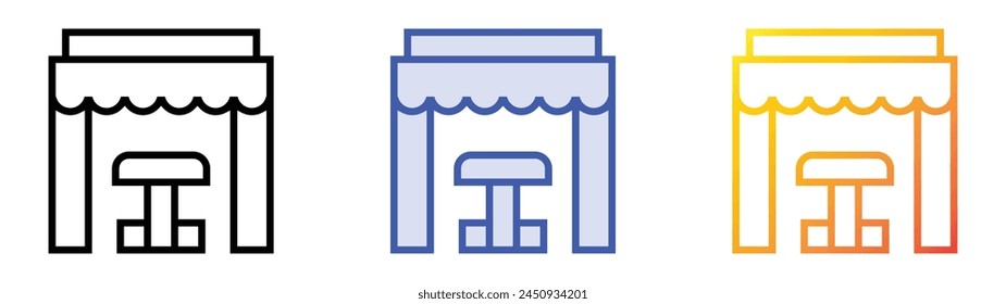 icono de café. Diseño de estilo de relleno lineal, azul y degradado aislado sobre fondo blanco