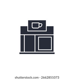 ícone café. sinal de estilo linear para conceito móvel e web design. Ícone de vetor. Símbolo, ilustração de logotipo. Gráficos vetoriais