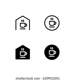 Cafe Icon Logo Vector Symbol. Coffee Shop Icon