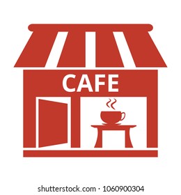 Cafe icon on white background. Vector Illustration