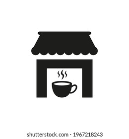 Icono del café sobre fondo blanco.
