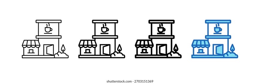 Cafe Icon Outline Style Vector Illustration