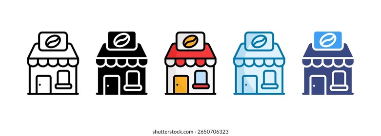 Cafe Icon Set Multiple Style Collection