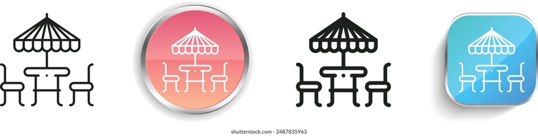 cafe icon. Thin Linear, Regular and Button Style Design Isolated On White Background