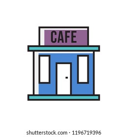 cafe icon vector design. filled outline style