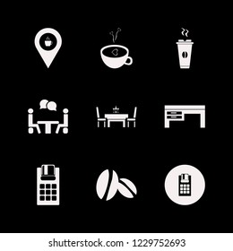 cafe icon. cafe vector icons set talking people, coffee cup heart, coffeeshop location and dining table restaurant