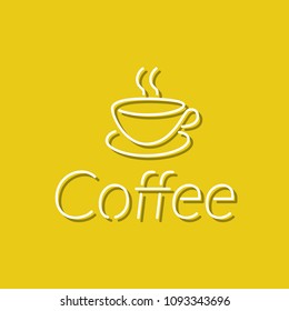 Cafe icon, vector illustration design. Neon logo collection.