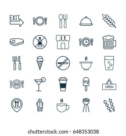 Cafe Icons Set. Collection Of Doorway, Tea, Board And Other Elements. Also Includes Symbols Such As New, Martini, Mocha.