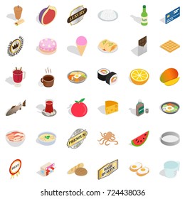 Cafe icons set. Isometric style of 36 cafe vector icons for web isolated on white background