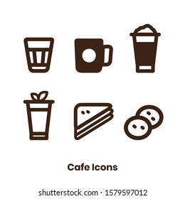 Cafe Icons set thick stroke and round.