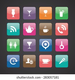 cafe icons universal set for web and mobile