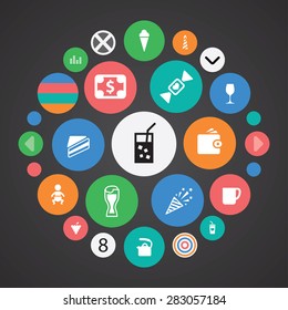 cafe icons universal set for web and mobile