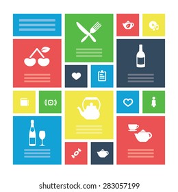cafe icons universal set for web and mobile