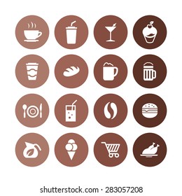 cafe icons universal set for web and mobile