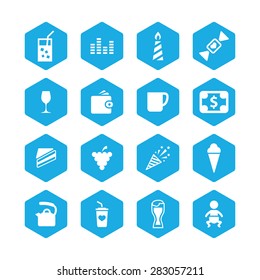cafe icons universal set for web and mobile