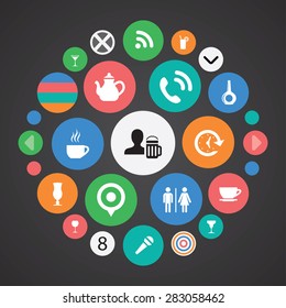 cafe icons universal set for web and mobile