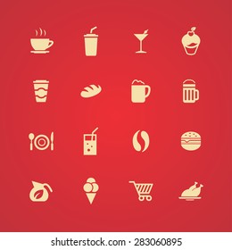 cafe icons universal set for web and mobile