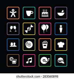 cafe icons universal set for web and mobile