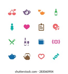 cafe icons universal set for web and mobile
