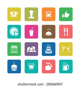 cafe icons universal set for web and mobile
