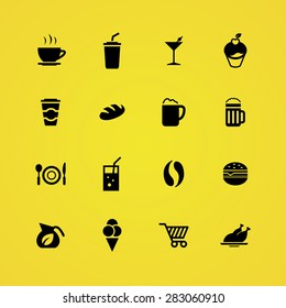 cafe icons universal set for web and mobile