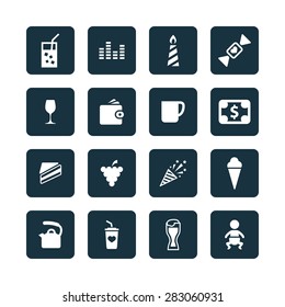 cafe icons universal set for web and mobile