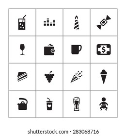 cafe icons universal set for web and mobile