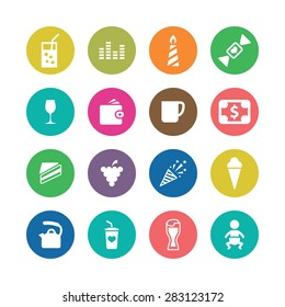 cafe icons universal set for web and mobile