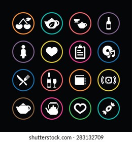 cafe icons universal set for web and mobile