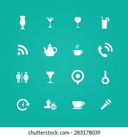 cafe icons universal set for web and mobile