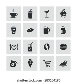 cafe icons universal set for web and mobile