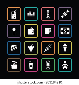 cafe icons universal set for web and mobile