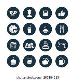 cafe icons universal set for web and mobile