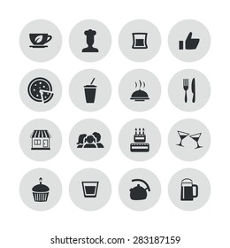 cafe icons universal set for web and mobile