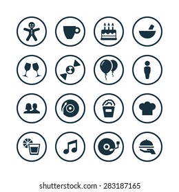 cafe icons universal set for web and mobile